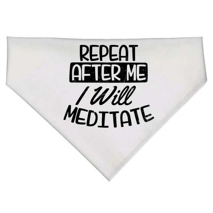 Yoga Instructor Design Repeat After Me Gift USA-Made Doggie Bandana