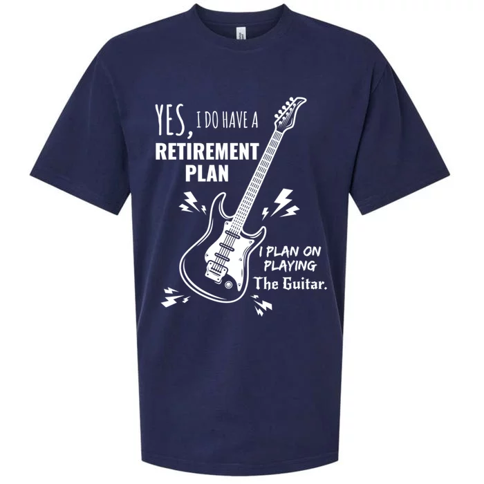 Yes I Do Have A Retiret Plan Playing Guitar Gift Sueded Cloud Jersey T-Shirt