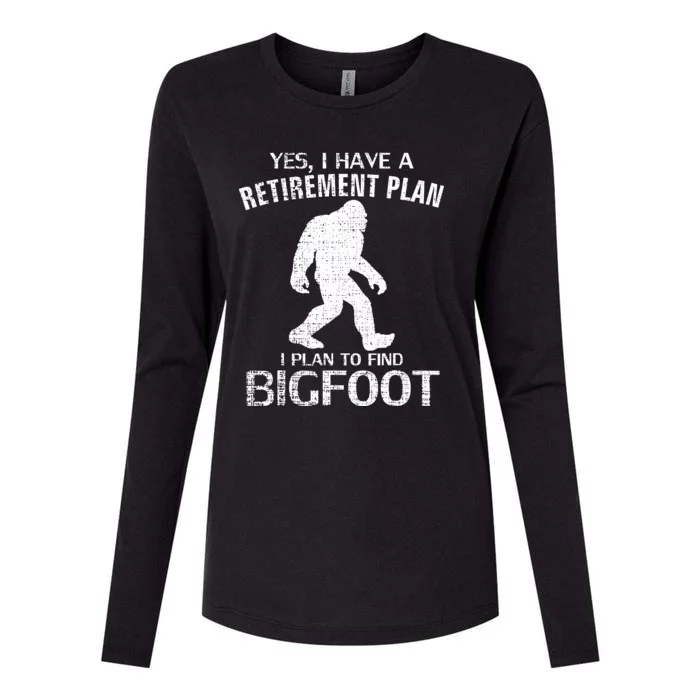 Yes I Do Have A Retirement Plan Bigfoot Funny Animal Womens Cotton Relaxed Long Sleeve T-Shirt