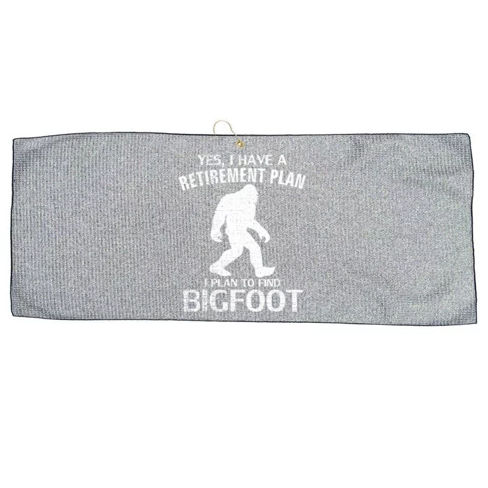 Yes I Do Have A Retirement Plan Bigfoot Funny Animal Large Microfiber Waffle Golf Towel