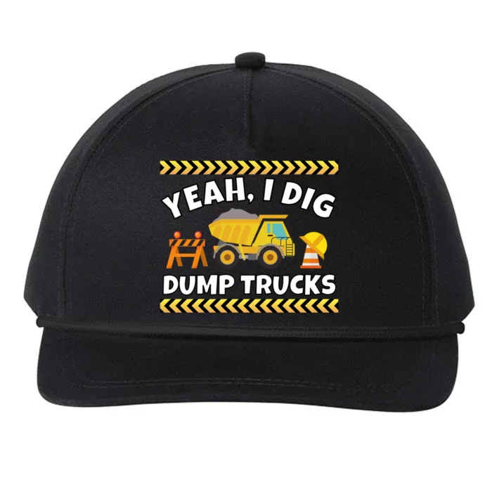 Yeah I Dig Dump Trucks Funny Bulldozer Excavator Tractor Gift Snapback Five-Panel Rope Hat