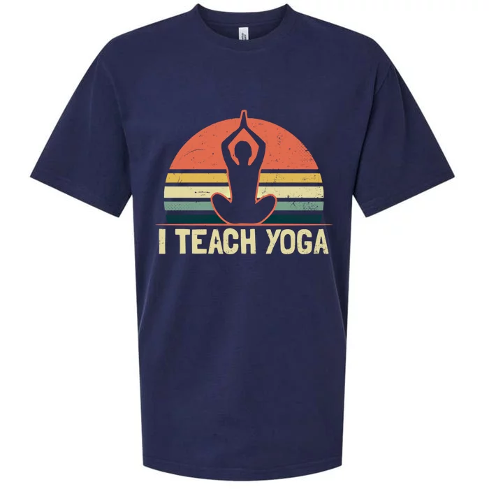 Yoga Instructor Design Vintage Sunset Teach Gift Cute Gift Sueded Cloud Jersey T-Shirt