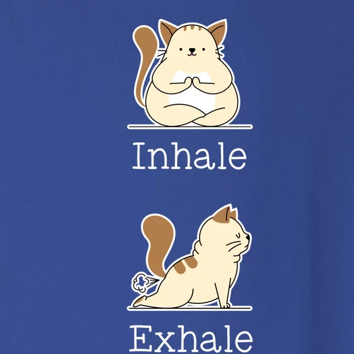 Yoga Inhale Exhale Cartoon Cat Yogi Fart Workout Humorous Gift Toddler Long Sleeve Shirt