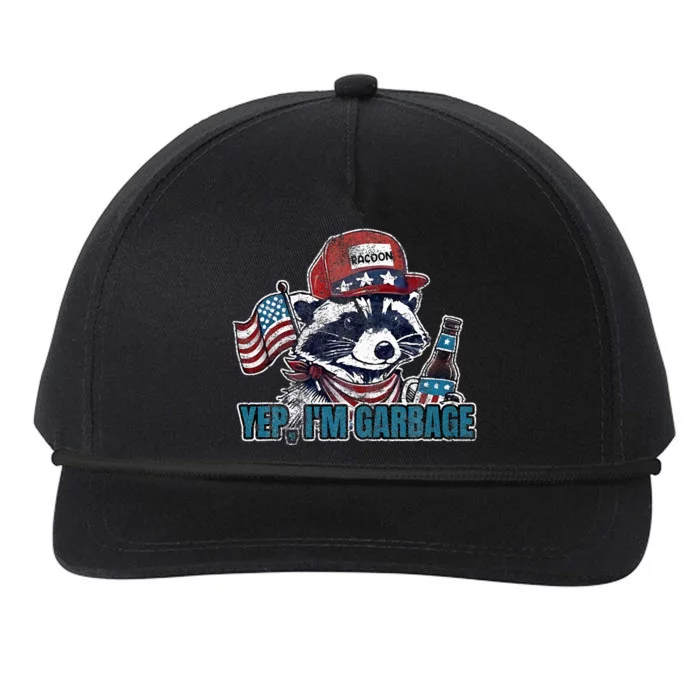 Yep IM Garbage Funny Political Raccoon Snapback Five-Panel Rope Hat