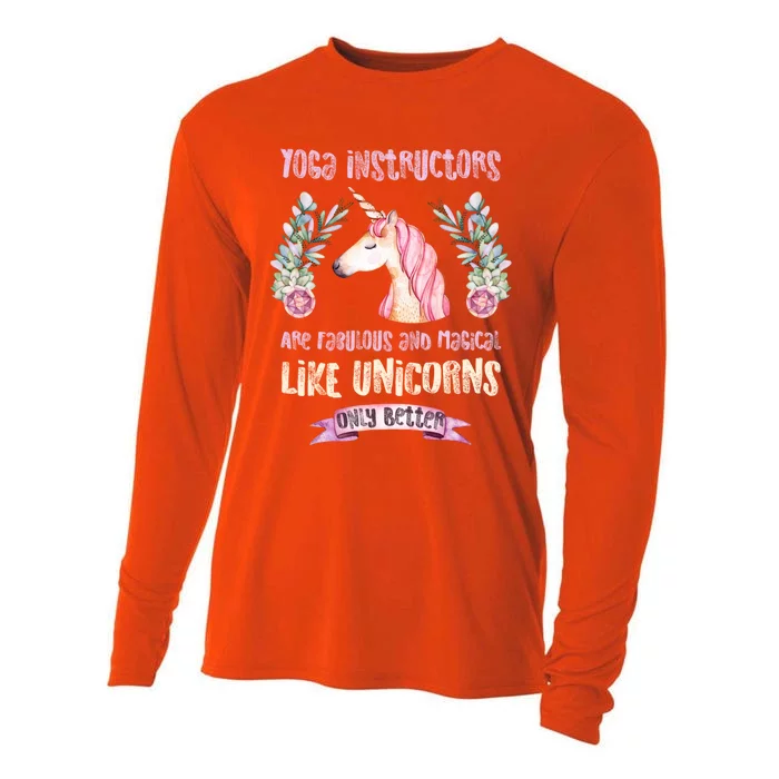 Yoga Instructors Gift Fabulous Magical Unicorn Gift Cooling Performance Long Sleeve Crew