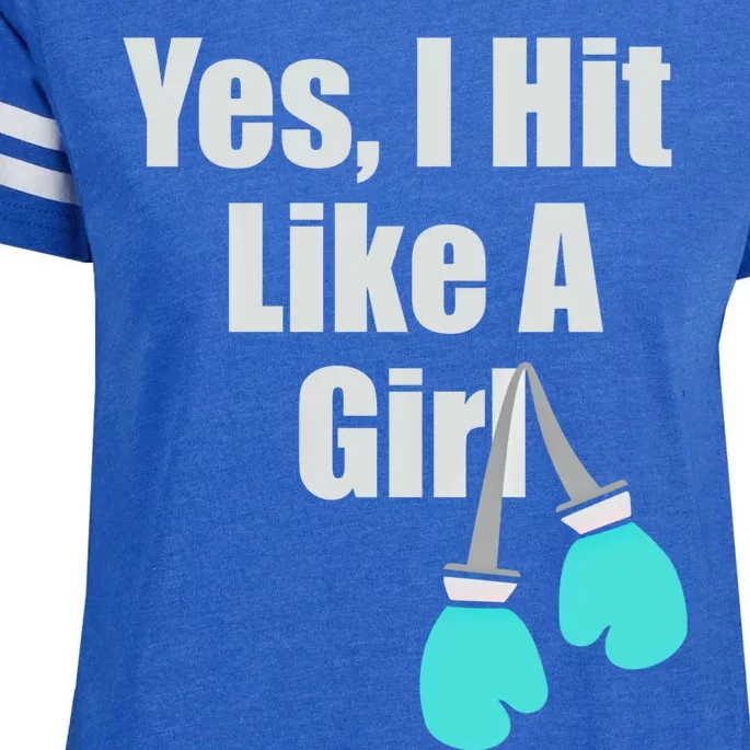 Yes I Hit Like A Funny Boxing Match Sports Gift Enza Ladies Jersey Football T-Shirt