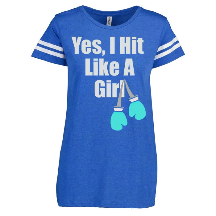 Yes I Hit Like A Funny Boxing Match Sports Gift Enza Ladies Jersey Football T-Shirt