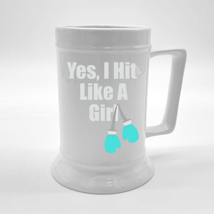 Yes I Hit Like A Funny Boxing Match Sports Gift Front & Back Beer Stein