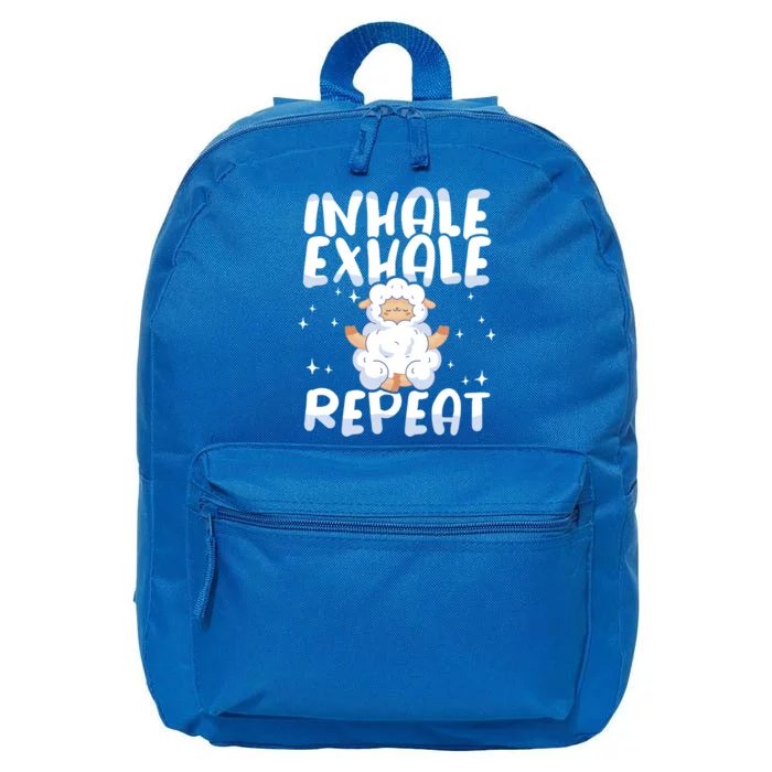 Yoga Instructor Inhale Exhale Repeat Meditation Yoga Gift 16 in Basic Backpack