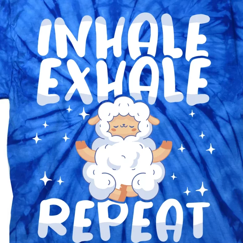 Yoga Instructor Inhale Exhale Repeat Meditation Yoga Gift Tie-Dye T-Shirt