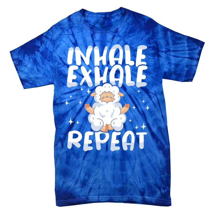 Yoga Instructor Inhale Exhale Repeat Meditation Yoga Gift Tie-Dye T-Shirt