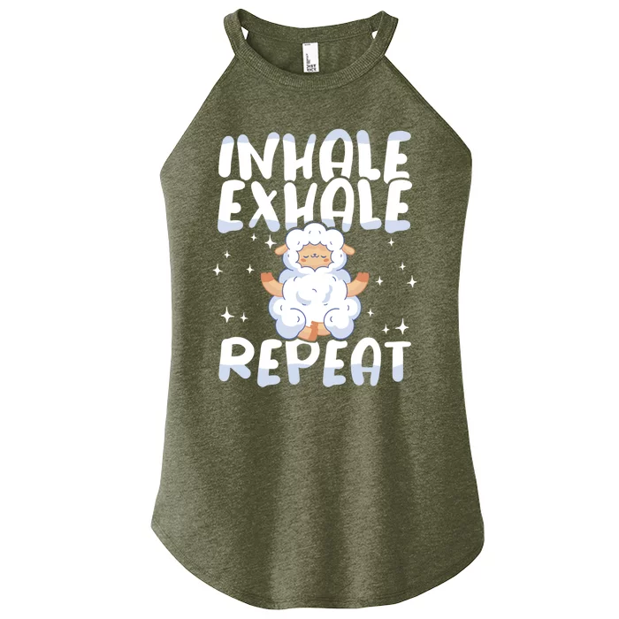 Yoga Instructor Inhale Exhale Repeat Meditation Yoga Gift Women’s Perfect Tri Rocker Tank