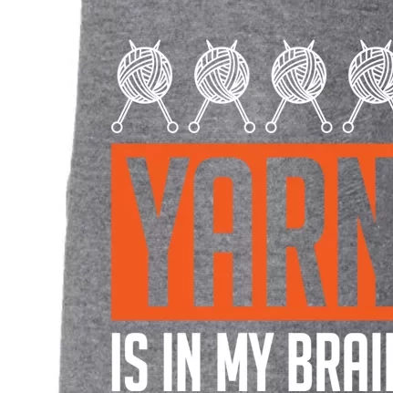 Yarn Is In My Brain Funny Crochet Gift Crocheting Lover Great Gift Doggie 3-End Fleece Hoodie