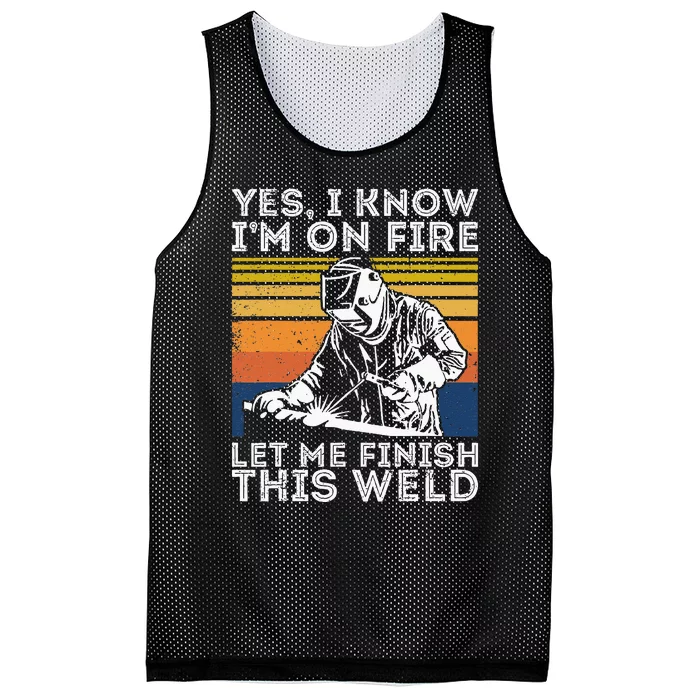 Yee I Know I’m On Fire Let Me Finish This Weld Mesh Reversible Basketball Jersey Tank