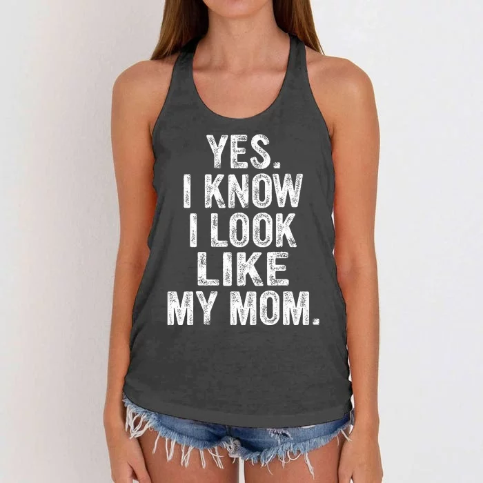 Yes I Know I Look Like My Mom Women's Knotted Racerback Tank