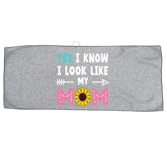 Yes I Know I Look Like My Mom Funny Daughter Mommy Large Microfiber Waffle Golf Towel