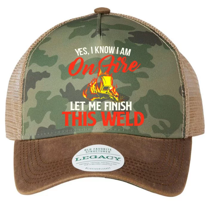 Yes I Know I Am On Fire Metal Worker Welder & Welding Legacy Tie Dye Trucker Hat