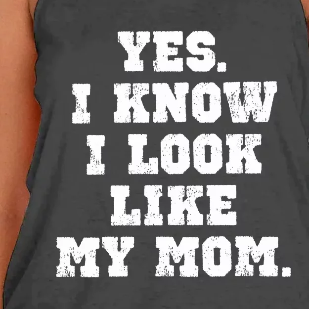 Yes I Know I Look Like My Mom Women's Knotted Racerback Tank