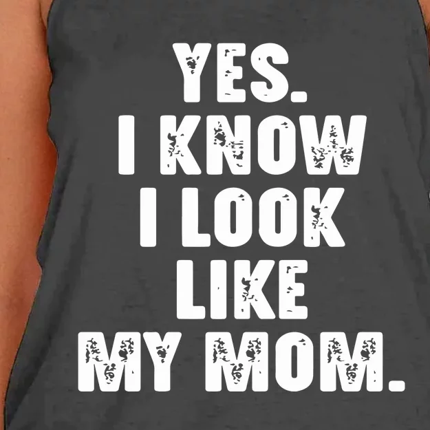 Yes I Know I Look Like My Mom Women's Knotted Racerback Tank