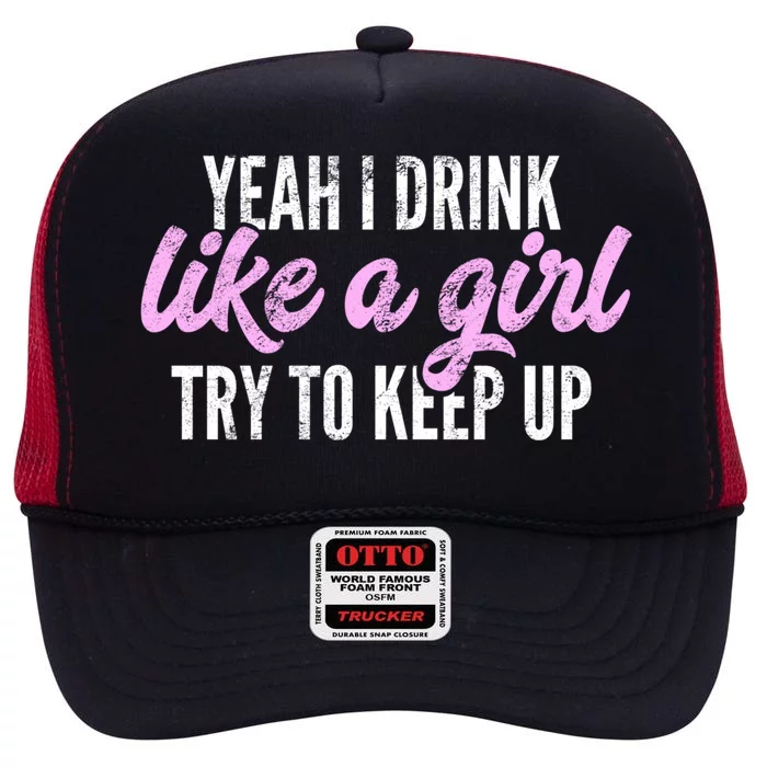 Yeah I Like A Funny Beer And Wine Ing Gift High Crown Mesh Trucker Hat