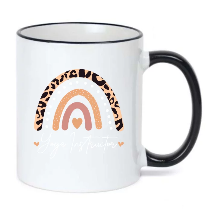 Yoga Instructor Leopard Rainbow Yoga Instructor Teacher Gift Black Color Changing Mug