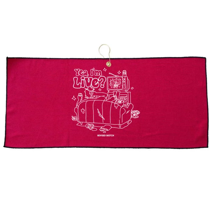 Yea IM Live Revised Sketch Large Microfiber Waffle Golf Towel