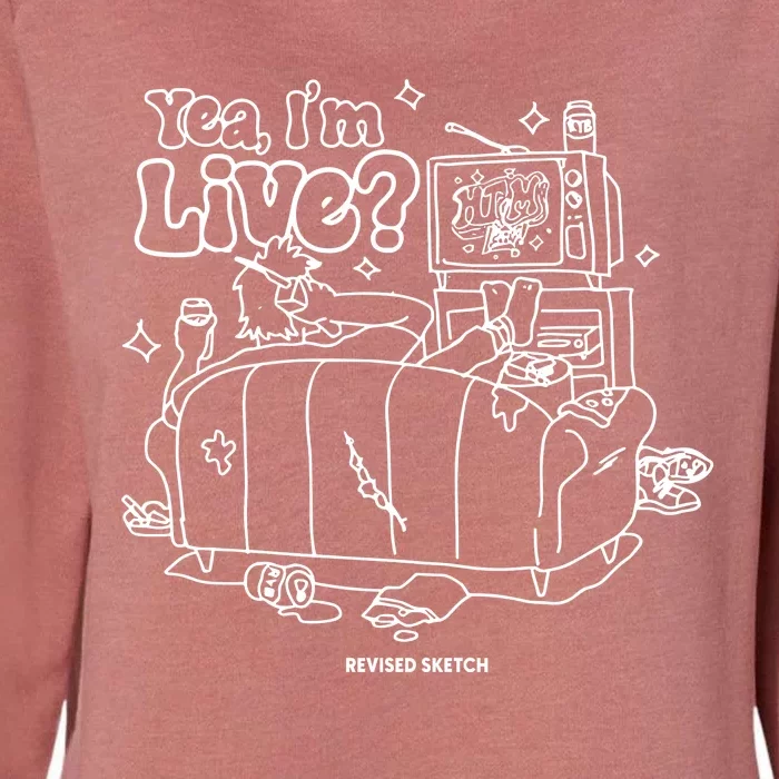 Yea IM Live Revised Sketch Womens California Wash Sweatshirt