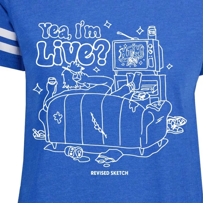 Yea IM Live Revised Sketch Enza Ladies Jersey Football T-Shirt