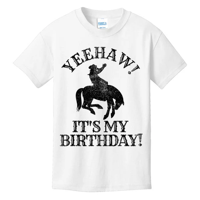 Yeehaw Its My Birthday Cowboy Western Rodeo Party Kids T-Shirt