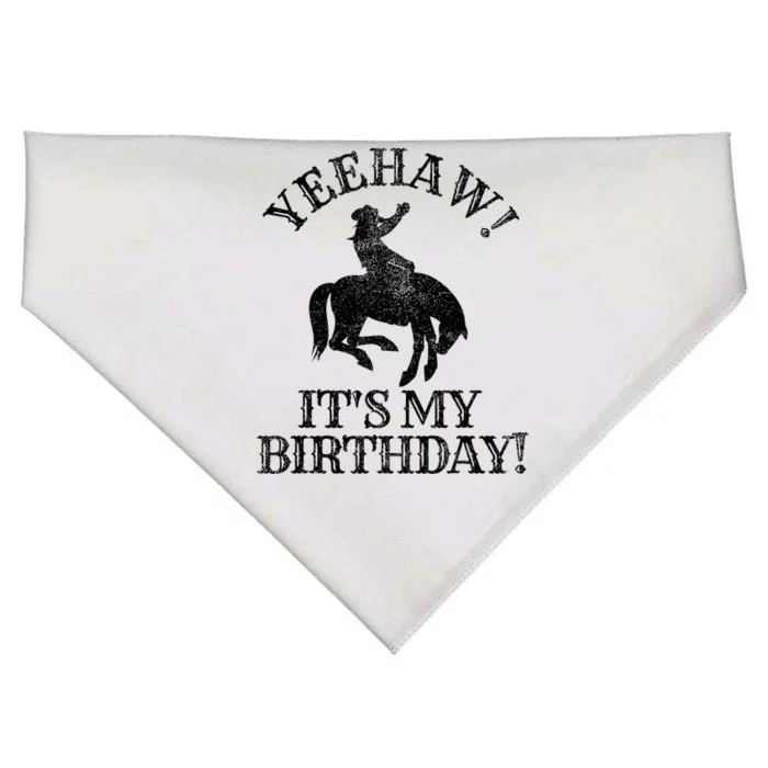 Yeehaw Its My Birthday Cowboy Western Rodeo Party USA-Made Doggie Bandana