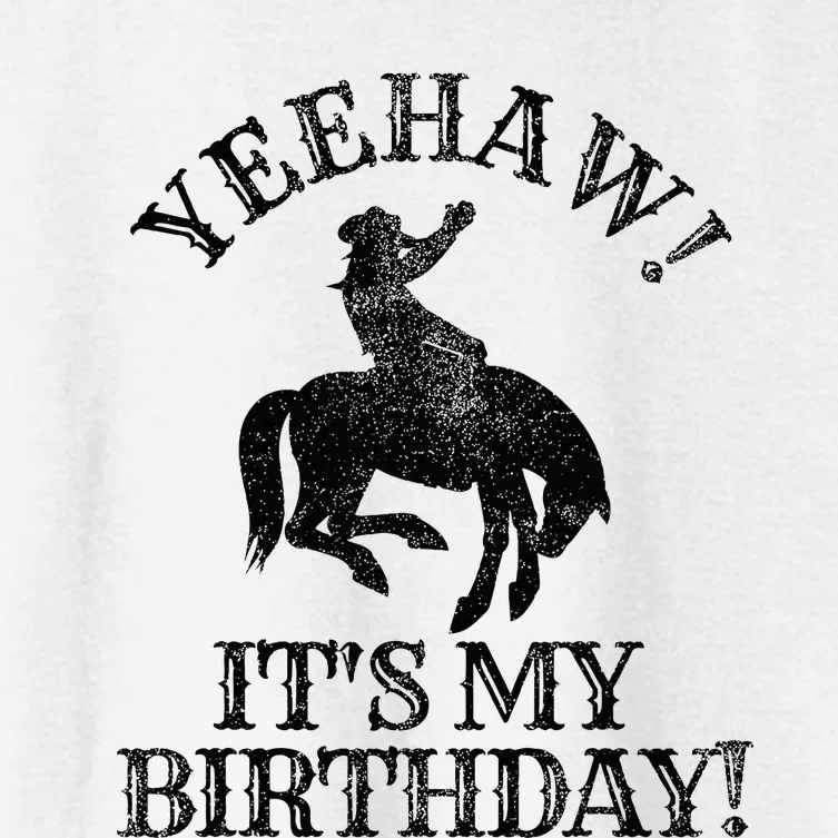 Yeehaw Its My Birthday Cowboy Western Rodeo Party Women's Crop Top Tee