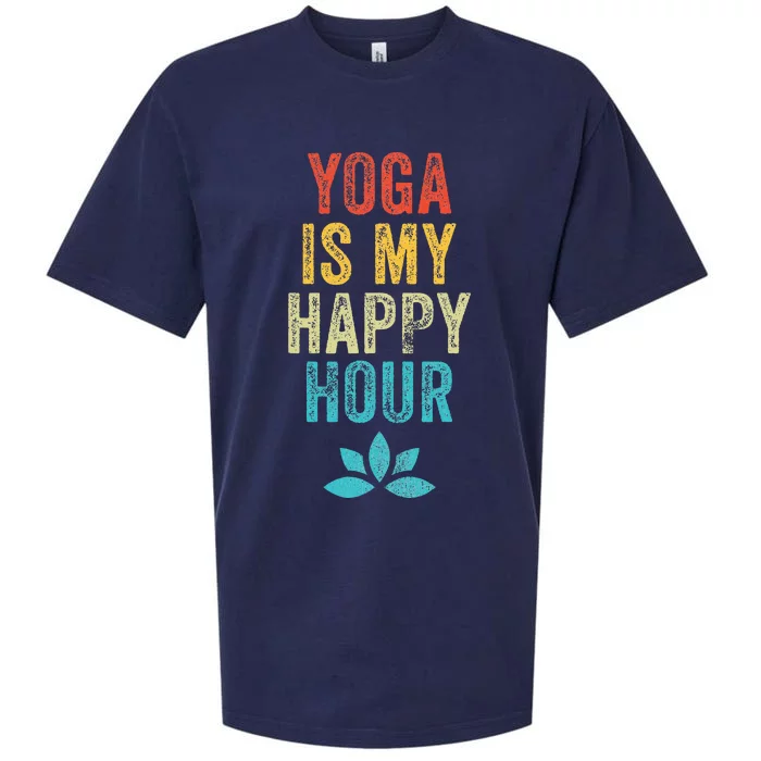 Yoga Is My Happy Hour Meme Vintage Funny Yoga Saying Sueded Cloud Jersey T-Shirt