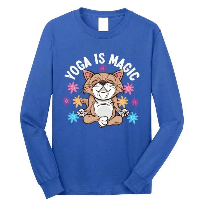 Yoga Is Magic Cat Design For Yoga Practitioners Funny Gift Long Sleeve Shirt