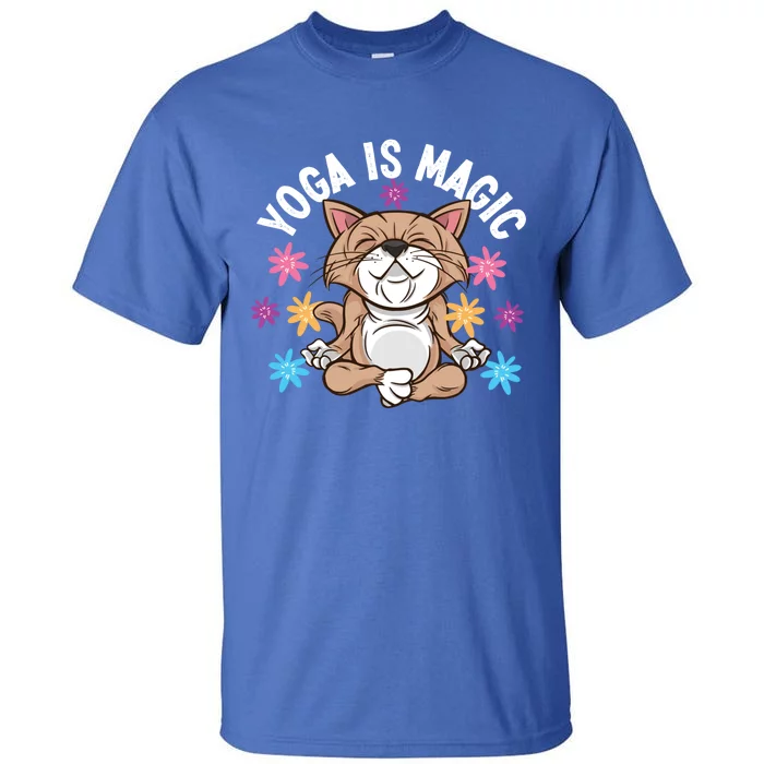 Yoga Is Magic Cat Design For Yoga Practitioners Funny Gift Tall T-Shirt