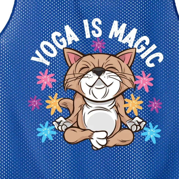 Yoga Is Magic Cat Design For Yoga Practitioners Funny Gift Mesh Reversible Basketball Jersey Tank