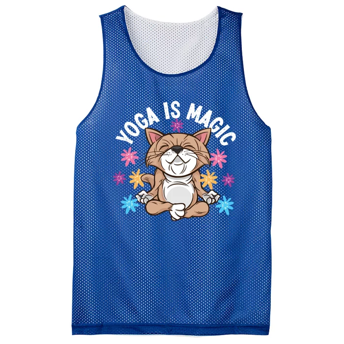 Yoga Is Magic Cat Design For Yoga Practitioners Funny Gift Mesh Reversible Basketball Jersey Tank