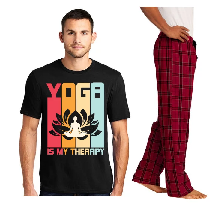 Yoga Is My Therapy Retro Vintage Yoga Zen Meditation Namaste Gift Pajama Set