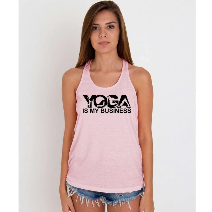 Yoga Is My Business Yoga Instructor Yoga Teacher Gift Women's Knotted Racerback Tank