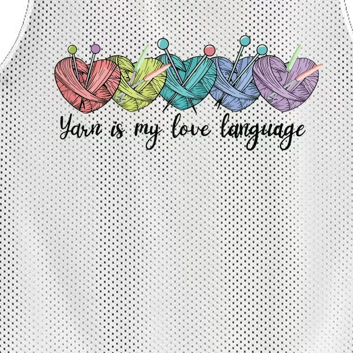 Yarn Is My Love Language Funny Knitting Mothers Day Mesh Reversible Basketball Jersey Tank