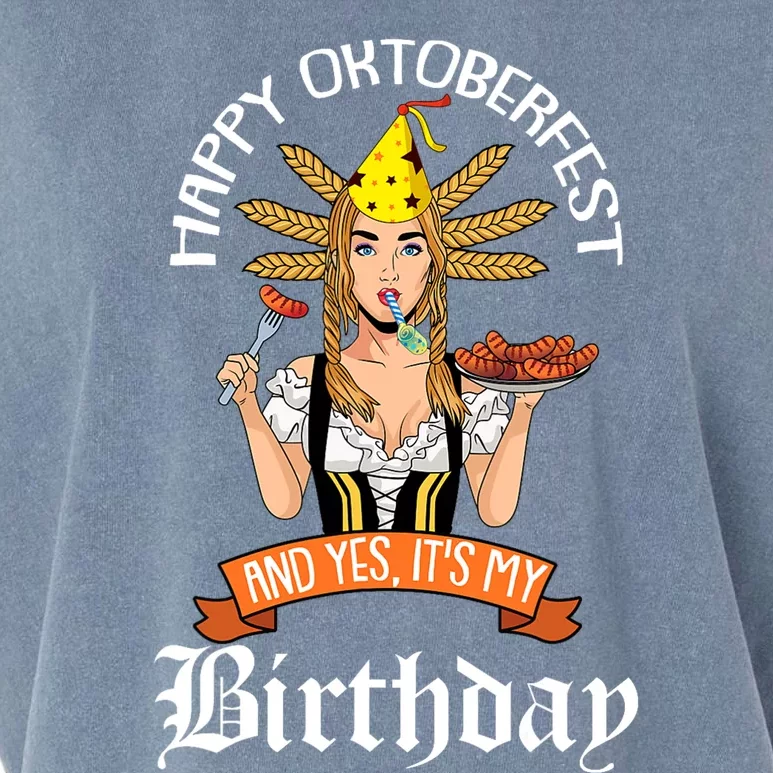 Yes Its My Birthday Oktoberfest Bday Celebration German Garment-Dyed Women's Muscle Tee