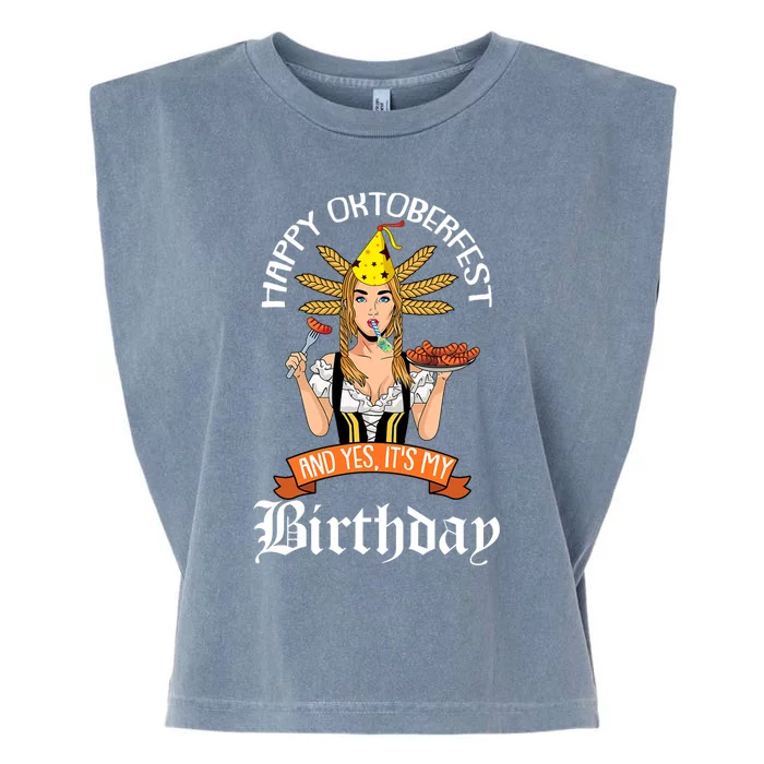 Yes Its My Birthday Oktoberfest Bday Celebration German Garment-Dyed Women's Muscle Tee