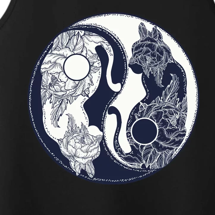 Yin Yang Cat Logo Performance Tank