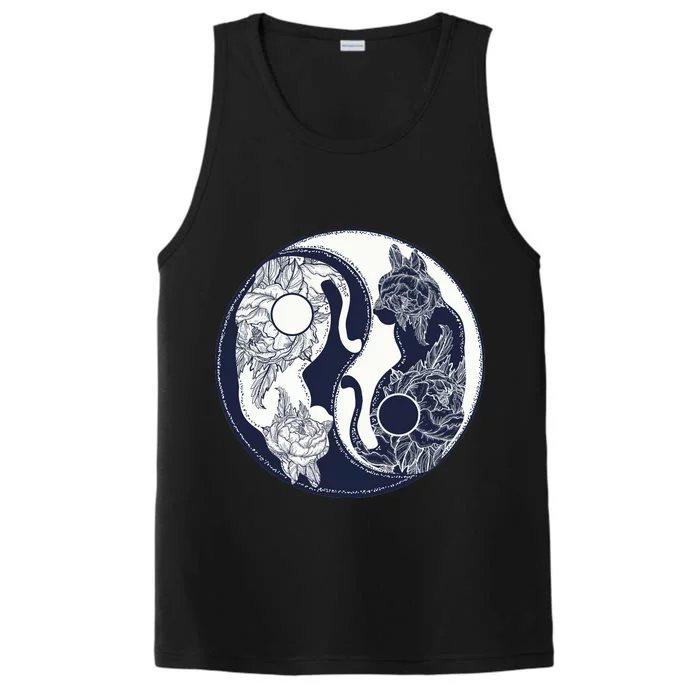 Yin Yang Cat Logo Performance Tank