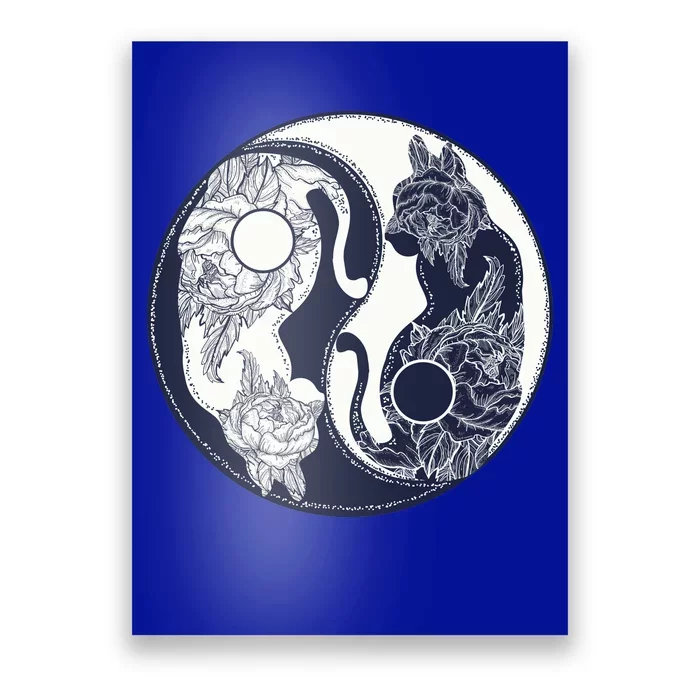 Yin Yang Cat Logo Poster