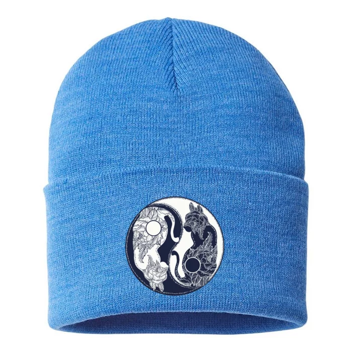 Yin Yang Cat Logo Sustainable Knit Beanie