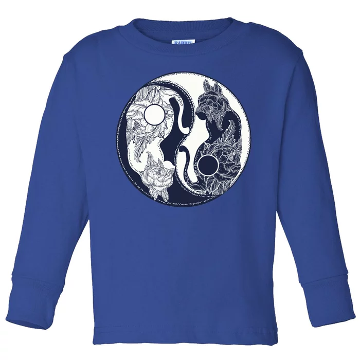 Yin Yang Cat Logo Toddler Long Sleeve Shirt