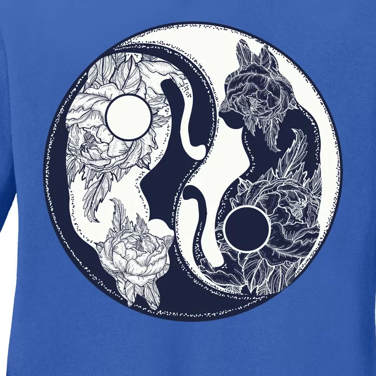 Yin Yang Cat Logo Ladies Long Sleeve Shirt