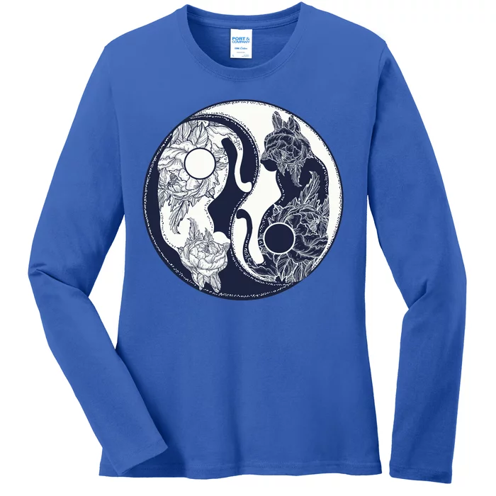 Yin Yang Cat Logo Ladies Long Sleeve Shirt