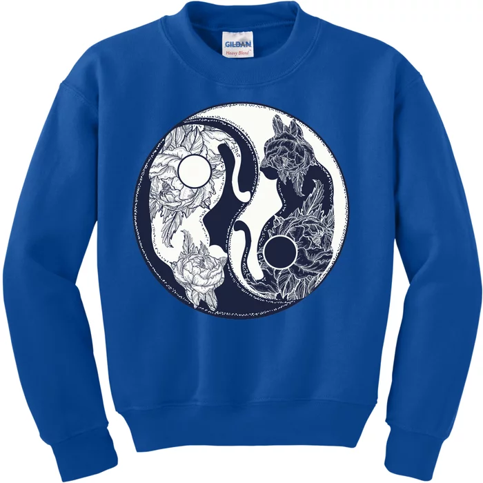 Yin Yang Cat Logo Kids Sweatshirt