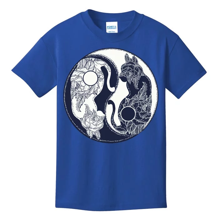 Yin Yang Cat Logo Kids T-Shirt